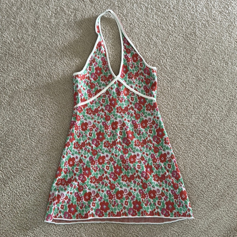 Halter Zara Floral Dress, crochet, Med